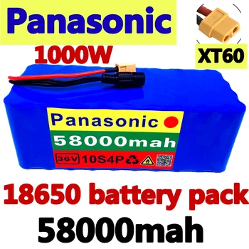 

Panasonic 36V 10S4P 58Ah 1000W high capacity 42V 18650 lithium battery pack 58000mAh electric bicycle scooter with BMS XT60 Plug