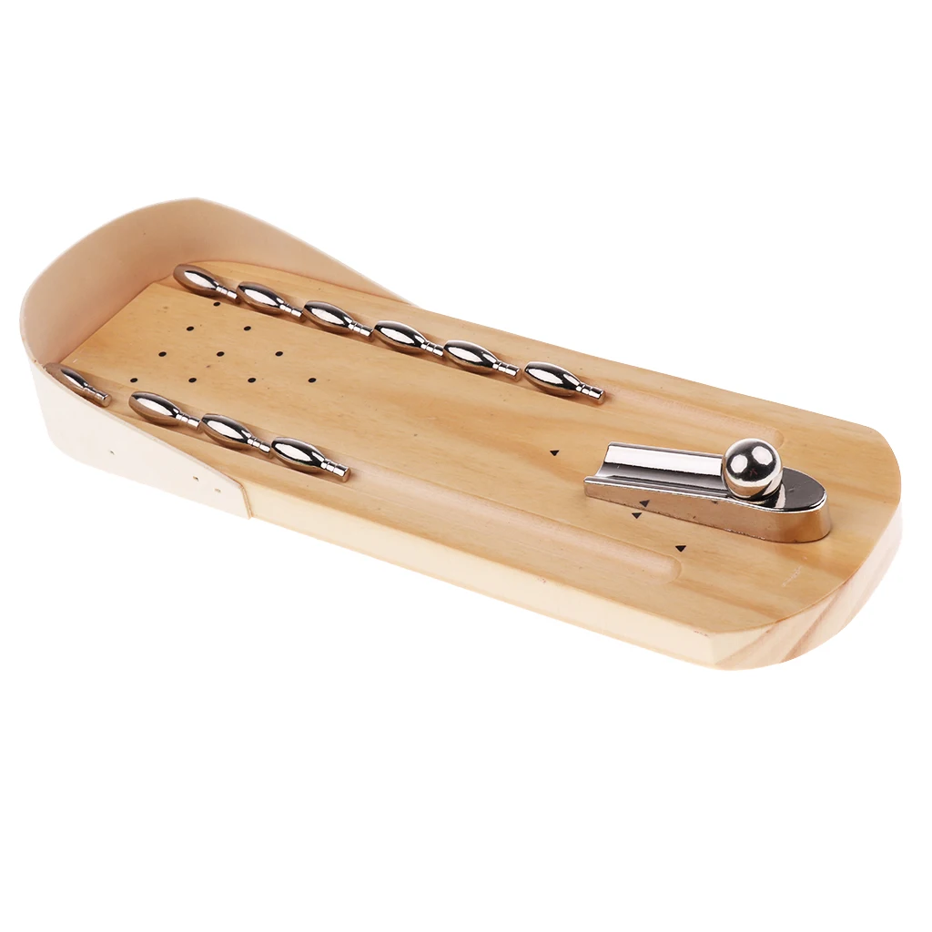 Wooden Mini Bowling Game Set With Lane-Mini Tabletop Bowling Toy