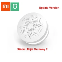 Xiaomi mijia multifuncional gateway versão de atualização 2 hub sistema alarme rádio em linha inteligente luz noturna sino casa inteligente hub