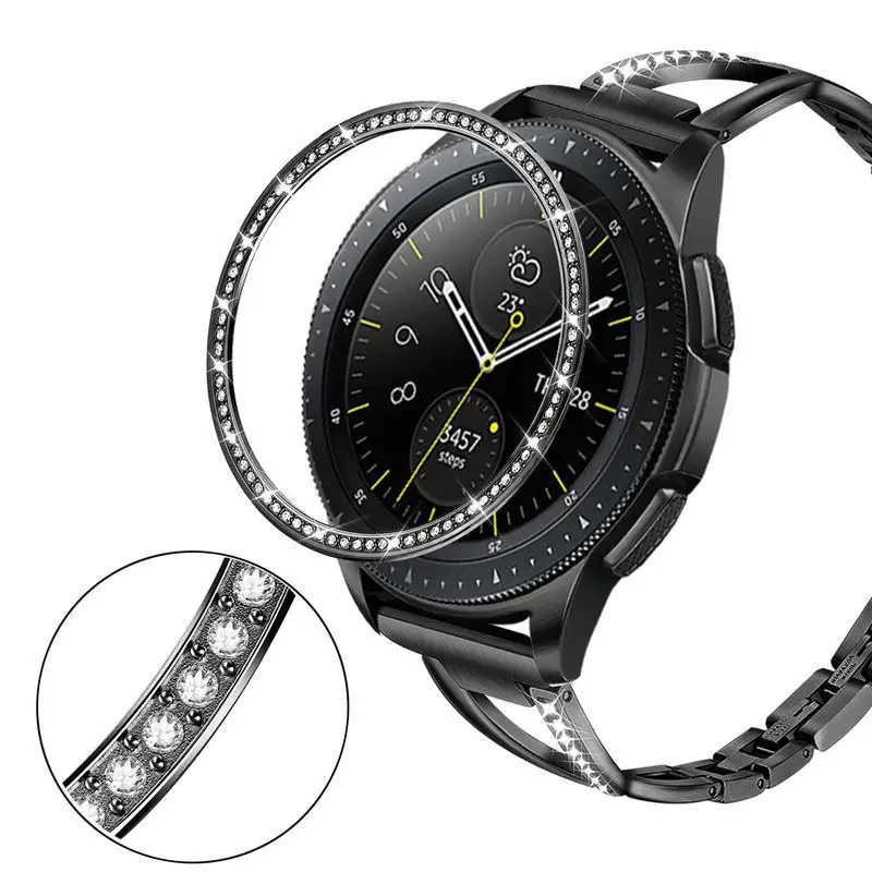 Блестящий ободок для Samsung Galaxy Watch 46 мм 42 gear s 3 s2 покрытие алмазное металлическое
