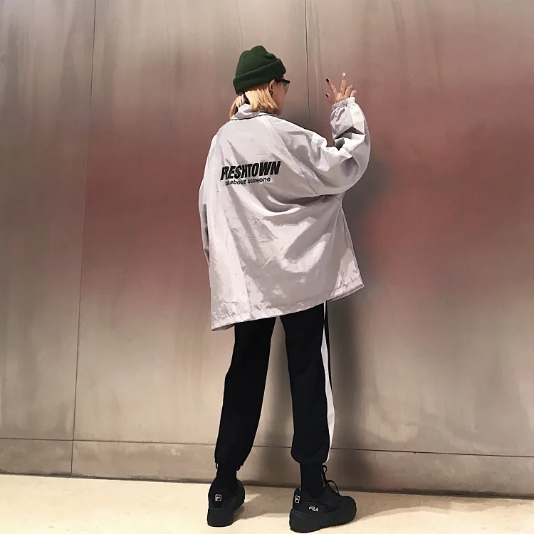 Fox mr. Ulzzang универсальное осеннее и зимнее свободное облегающее BF Disco dancing INS мужское и женское пальто Тренч модное пальто