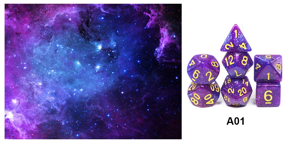 Супер Вселенная Галактика игральные кости DND набор D4-D20 Подземелья и Драконы РПГ лучшие подарки 15 цветов на выбор Рождественский подарок