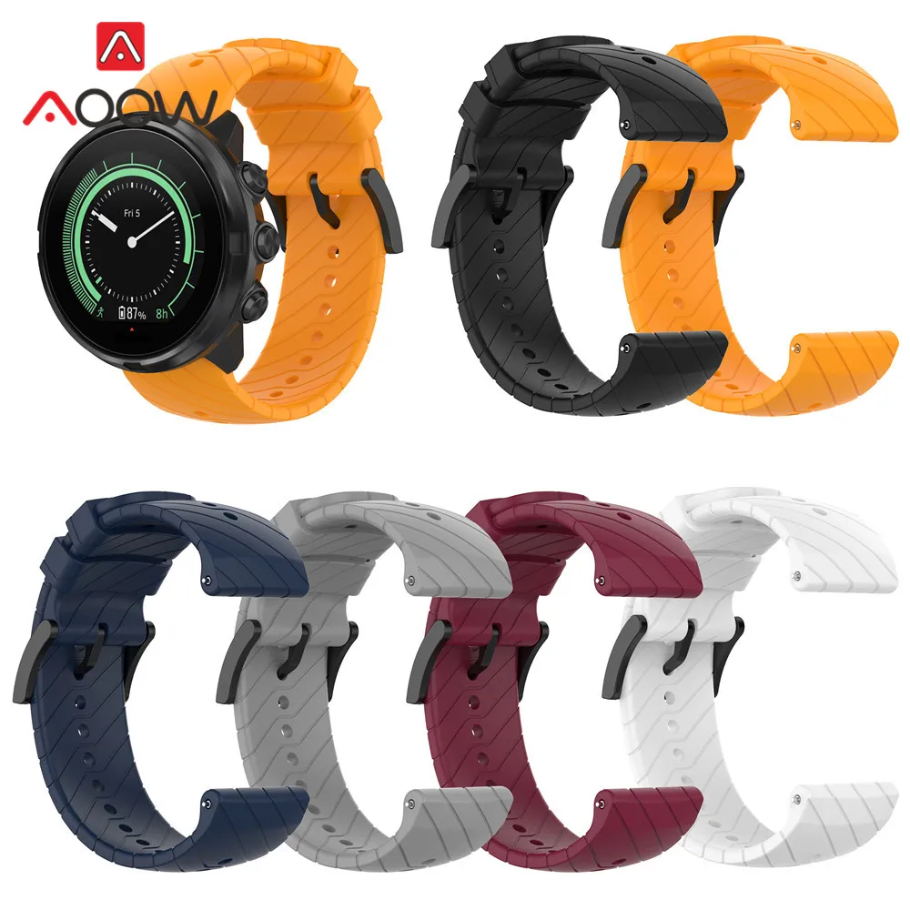 Ремешок силиконовый для Suunto 9 /9 Baro мягкий спортивный водонепроницаемый резиновый