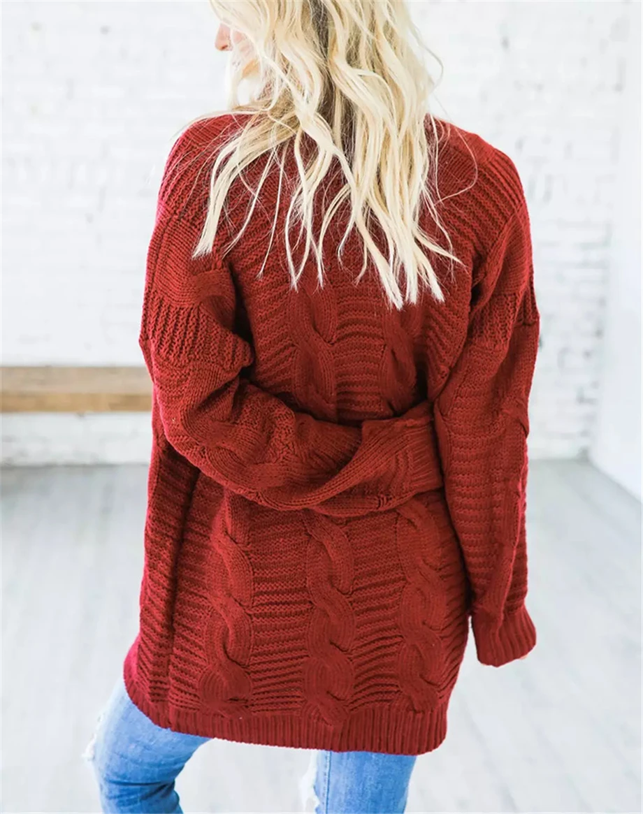 2019 осень твист длинный рукав кардиган Feminino свободный зимний женский свитер большие размеры Трикотаж Кардиган женские пальто Верхняя
