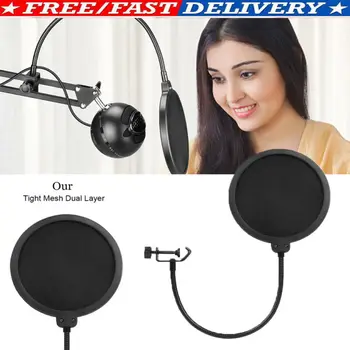 

Filter Dual Layer Recording Studio Microphone Mic Pop Mask Wind Screen Shield