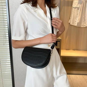 

Retro Women Stone Pattern Handbag Simple Shoulder Bag PU Female Crossbody Bags Fashion Exquisite Shopping Bag