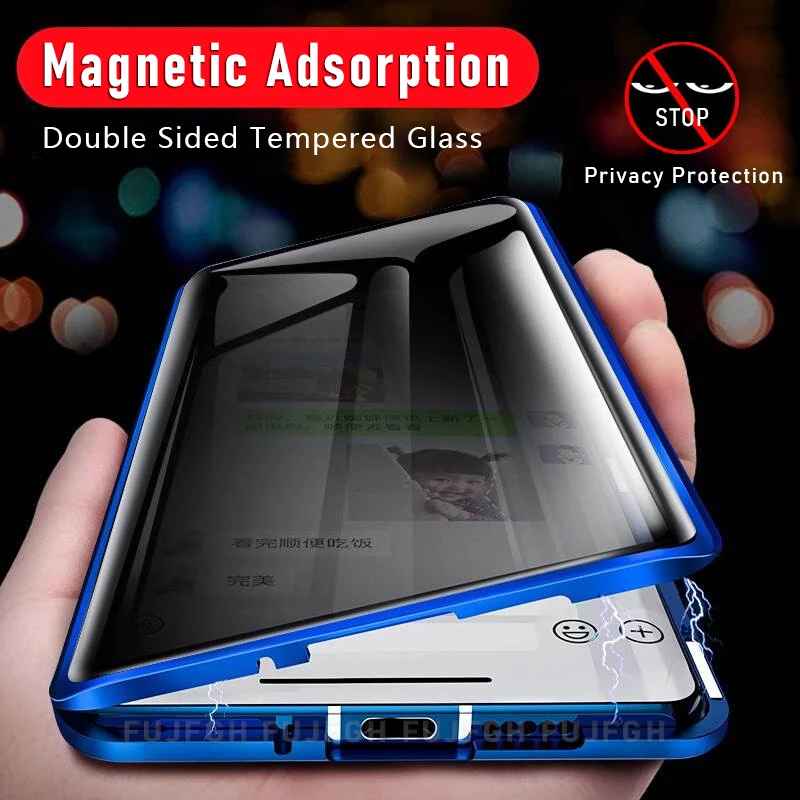Anti Peeping Magnetic Metal Case For iPhone 6 7 8 Plus XS XR 11