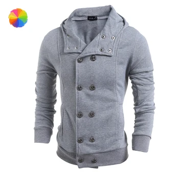 

Hooded jacket for men's double-breasted sweater coat hoodie and men's casual jacket XBFF