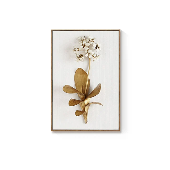 Golden-plant-leaves-and-flowers-Wall-art-canvas-painting-Wall-Pictures-for-Living-Room-Nordic-Decoration