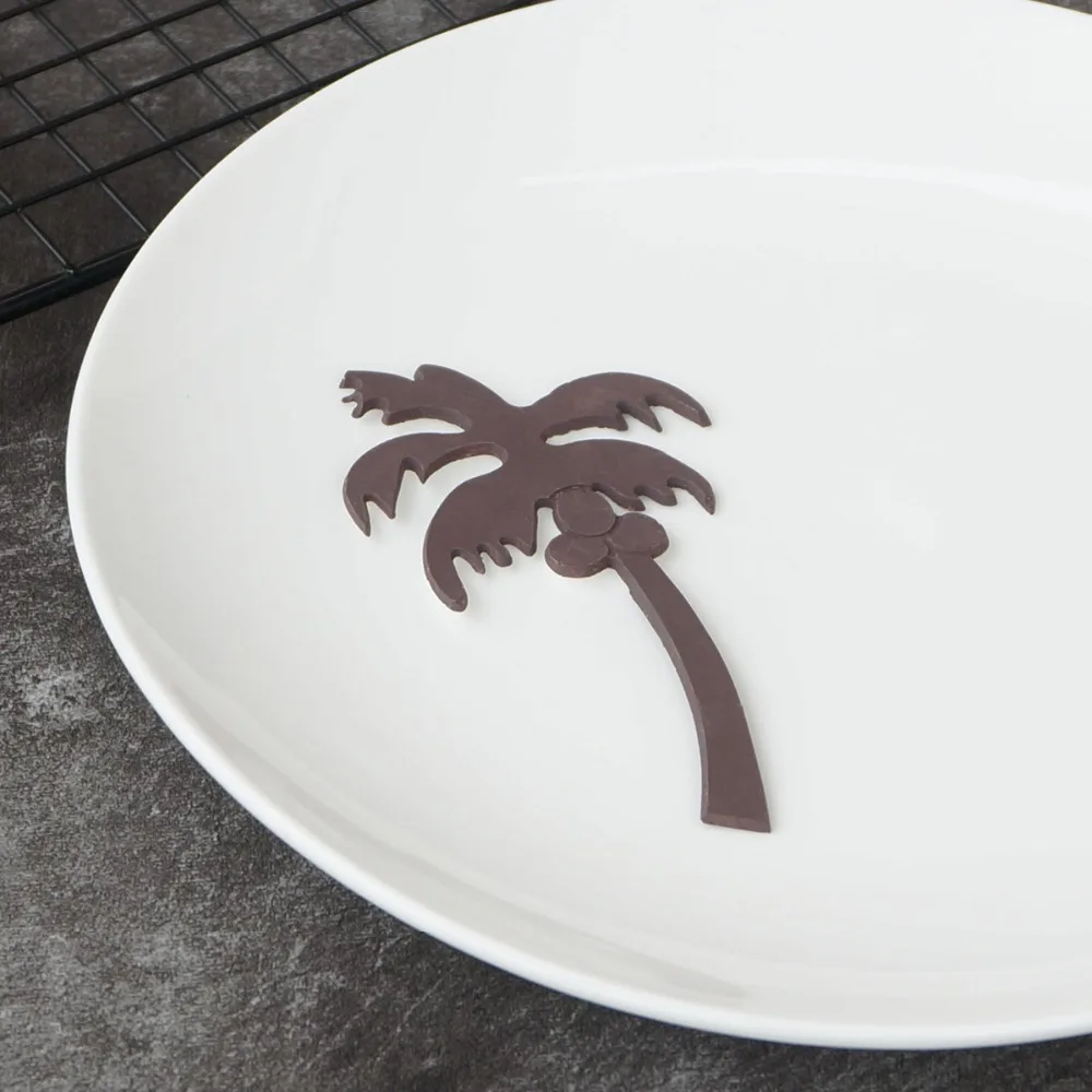 Форма кокосового дерева трафарет для шоколада украшения торта какао в форме пальмы силиконовые формы передачи лист Chablon