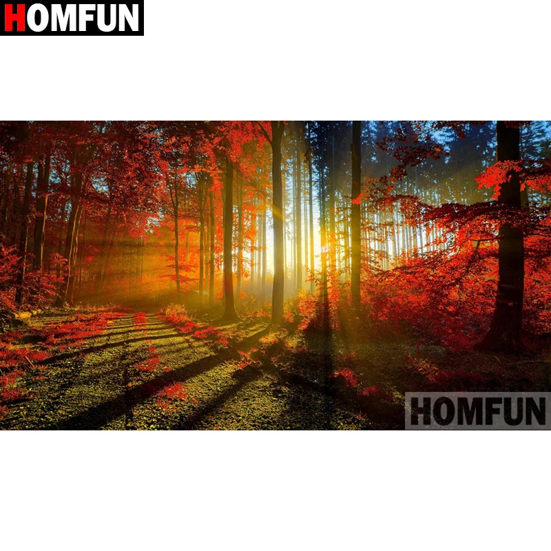 Картина из страз HOMFUN &quotдеревья лесной пейзаж&quot &quotсделай сам&quot алмазная