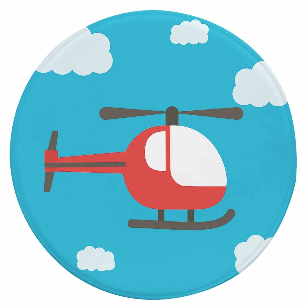 Zeegle Cartoon Round Carpet Kids Room Soft Play Capet Activity Carpet for Children Room Printed Living Room Decoration Floor Rug