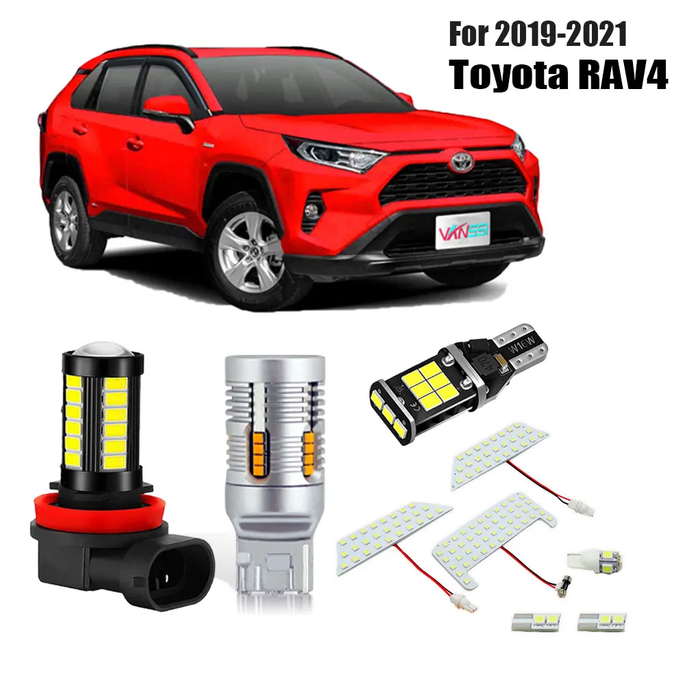 Canbus Car Led Exterior Light Bulb For Toyota RAV4 2019 2020 2021 Turn Signal Lights+Back Up Reverse+Fog Light+Interior LED Kit |