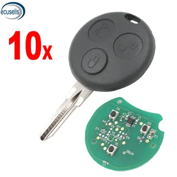 

10PCS/LOT, 3 Buttons Remote Key Fob 433/434MHz For Benz Key Smart Fortwo Forfour Roadster Smart City Coupe