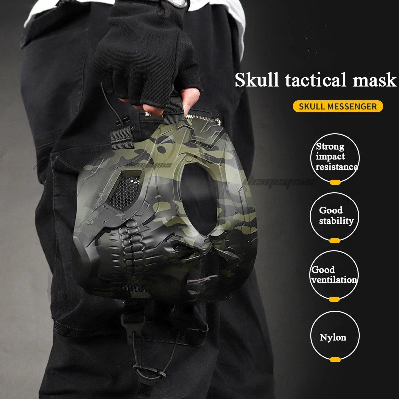 Outdoor Airsoft Paintball Mask Full Face Skull Tactical Helmet Mask Breathable Military Shooting Hunting Protection Skull Masks