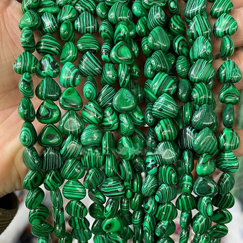 Natural 10mm Heart Loose Spacer Beads For Jewelry Making 15