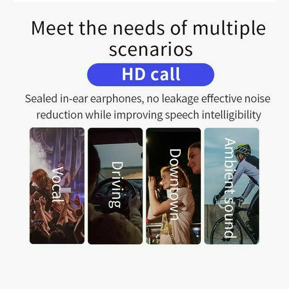 Wireless Bluetooth Headset Handsfree Headphone Driving Sport Over Ear Earphone Noise Cancelling for iPhone Samsung Moto Huawei