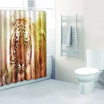 

Home 3D Bathroom Siberian Tiger Curtain Colorful Shower Curtain Decor Waterproof