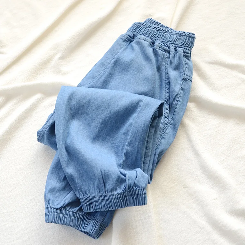 Summer New Products Children Korean-style Casual Tencel Cotton Trousers Men And Women Children Fashion Stretch Trousers