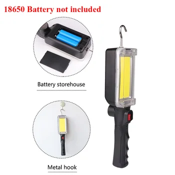 

2000 Lumen LED Working Flashlight USB Rechargeable Hook Clip Outdoor Camping Lamp Powerful Magnetic Handle COB Torch Lantern