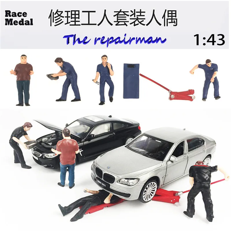 

Race Medal 1 than 43 Figurine Repair Workers Suit 2 Suitable Tomy Hot Wheels Matchbox Scene