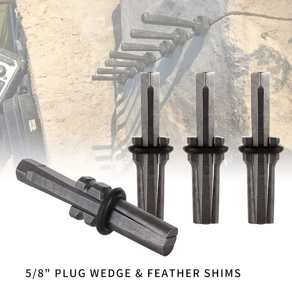 Hot 10 Set 5/8 Inch Stone Splitting Tools Separation Tool Wedges Stone