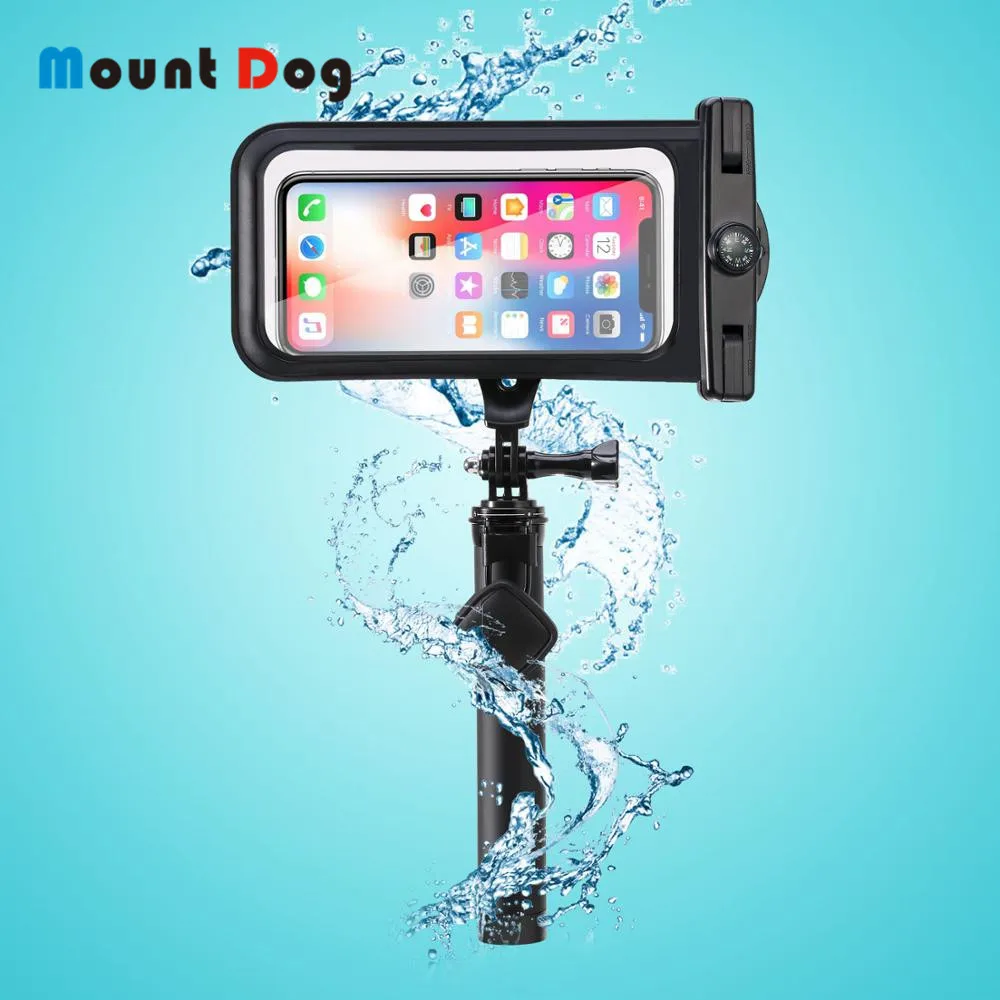 Mount Dog беспроводной Bluetooth селфи палка для iphone Xiaomi пульт дистанционного управления штатив с водонепроницаемый чехол для телефона крышка