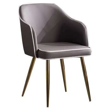 

Nordic modern minimalist light luxury metal chair home desk hotel dining leisure discussion computer makeup stool