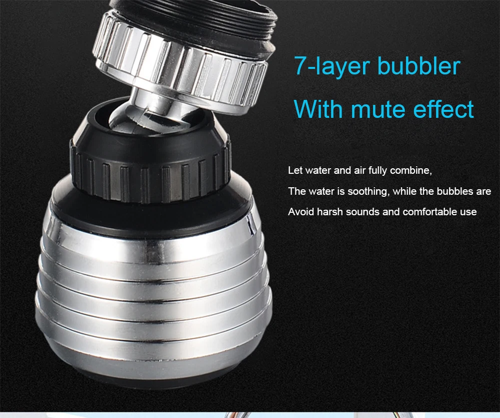Кран 360 Поворот экономии воды Bubbler аэратор диффузор поворотный кран насадка фильтр адаптер кухонные принадлежности