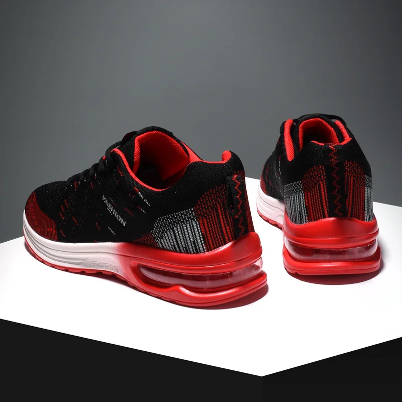 

Autumn New Style MEN'S SHOES Air Cushion Athletic Shoes Breathable Fly Netting Surface Running Shoes Korean-style Versatile Stud