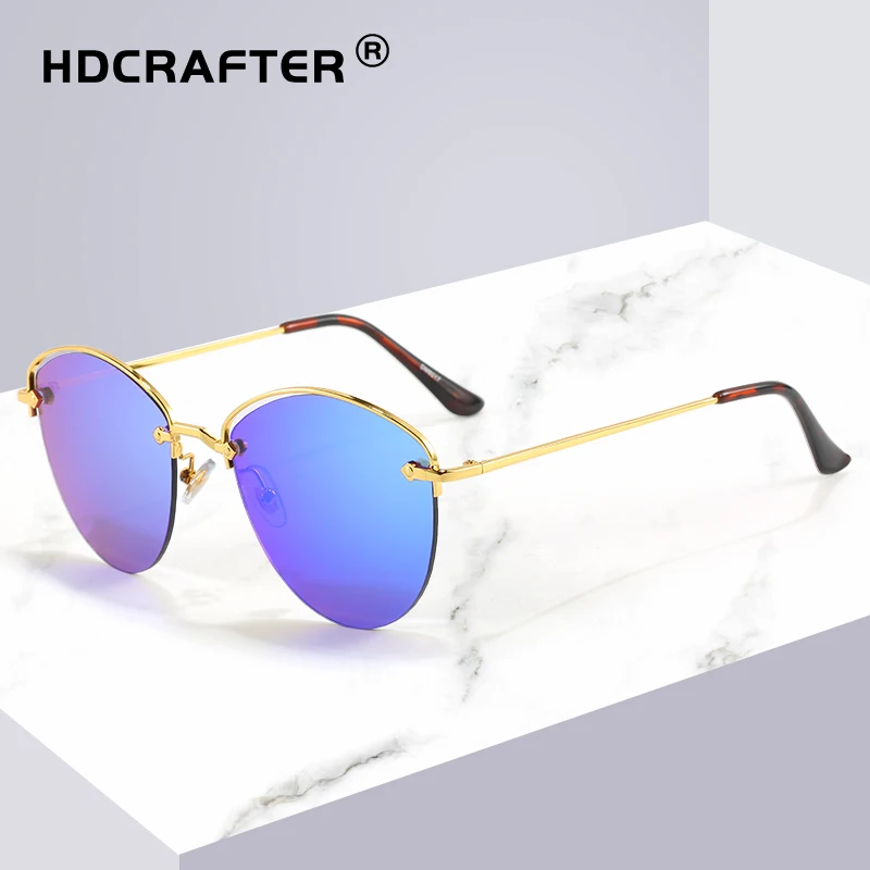 HDCRAFTER кошачий глаз солнцезащитные очки женские модные отражающее зеркало