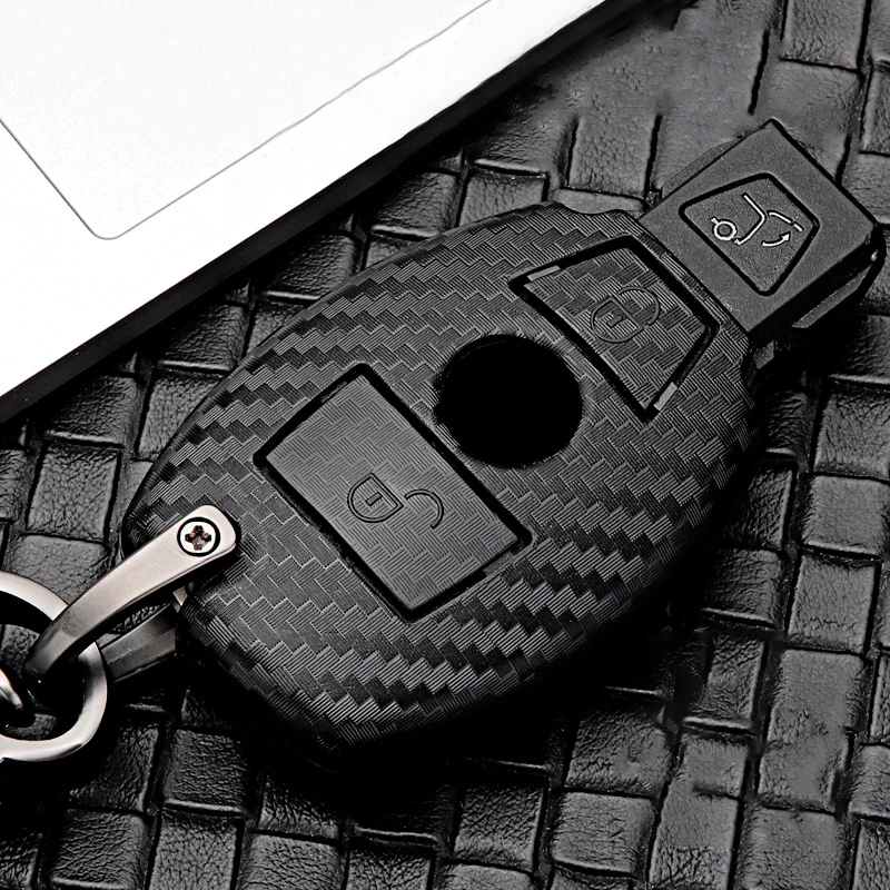 

Carbon Fiber Car Key Case Cover For Mercedes Benz A B C E S Class W205 W203 W210 W211 W212 W124 W202 W204 W176 GLC CLA BGA AMG