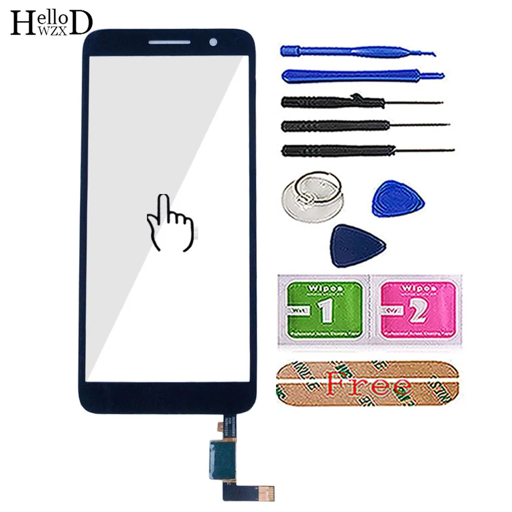 Black With Tools Мобильный сенсорный экран для Alcatel 1 5033 5033D 5033X 5033Y 5033A 5033J сенсорный экран дигитайзер Панель переднее стекло объектив сенсор инструменты - Цвет: Black With Tools