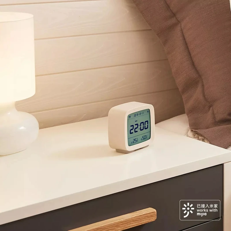 Предоплата Xiaomi Qingping Bluetooth будильник цифровой 3 в 1 мониторинг температуры и влажности ночной Светильник работает с Mijia App