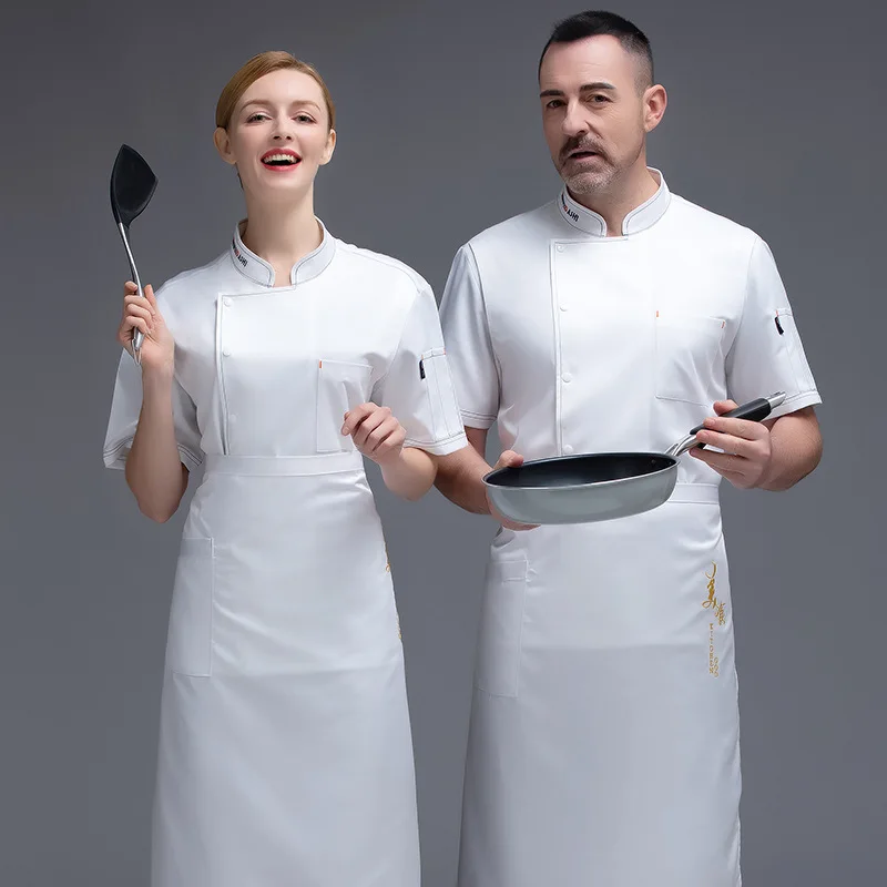 

Short-Sleeved Uniform for Waiters In Western Restaurant for Female Catering and Hotel Chefs