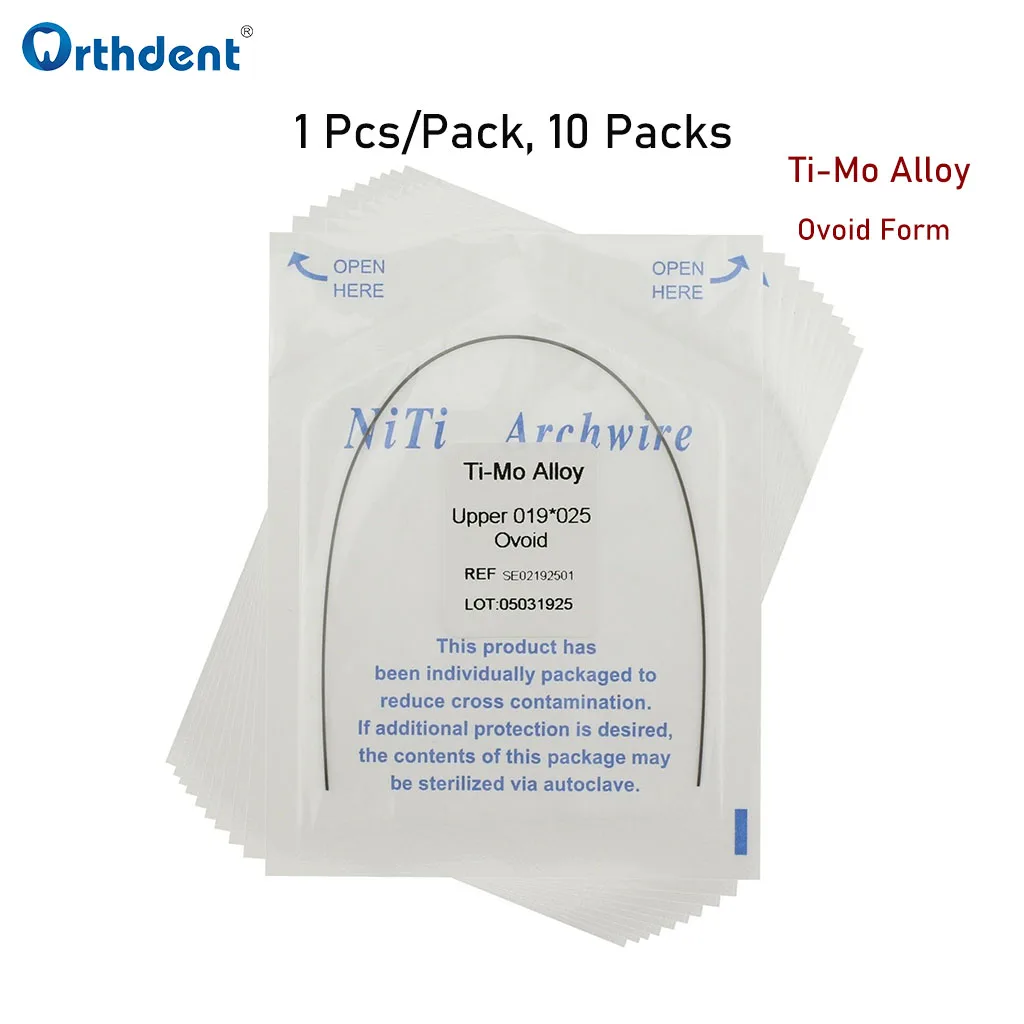 

Orthdent 10 Packs Dental Ti-Mo Alloy Arch Wires Orthodontic Appliance Rectangular Archwire Ovoid Form Materials For Dentistry