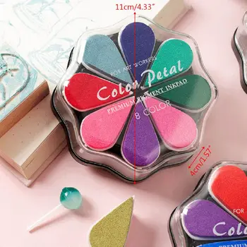 

Cute 8Colors Water Drop Petal Ink Pad Stamp DIY Finger Painting Craft Stationery DXAC