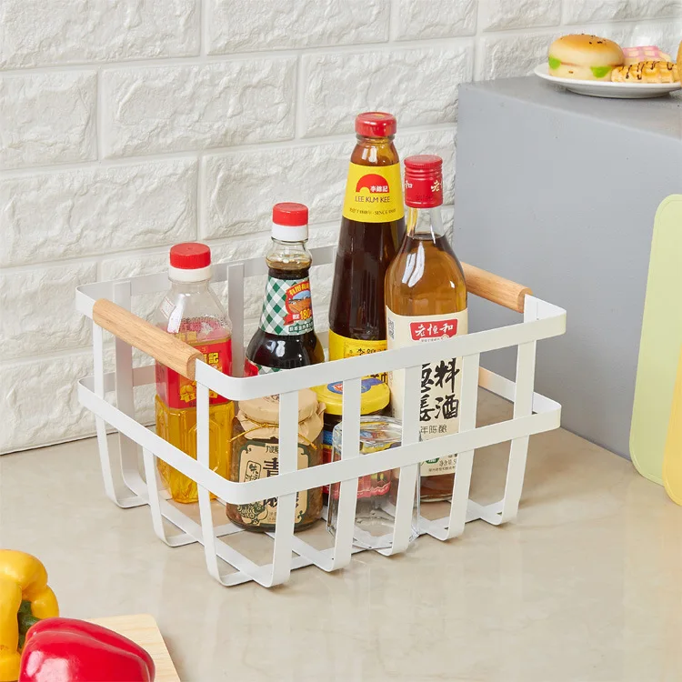 

Northern European-Style Multi-functional Storage Basket Iron Art Storage Basket Storage shou na lou Simple Double Handles Basket