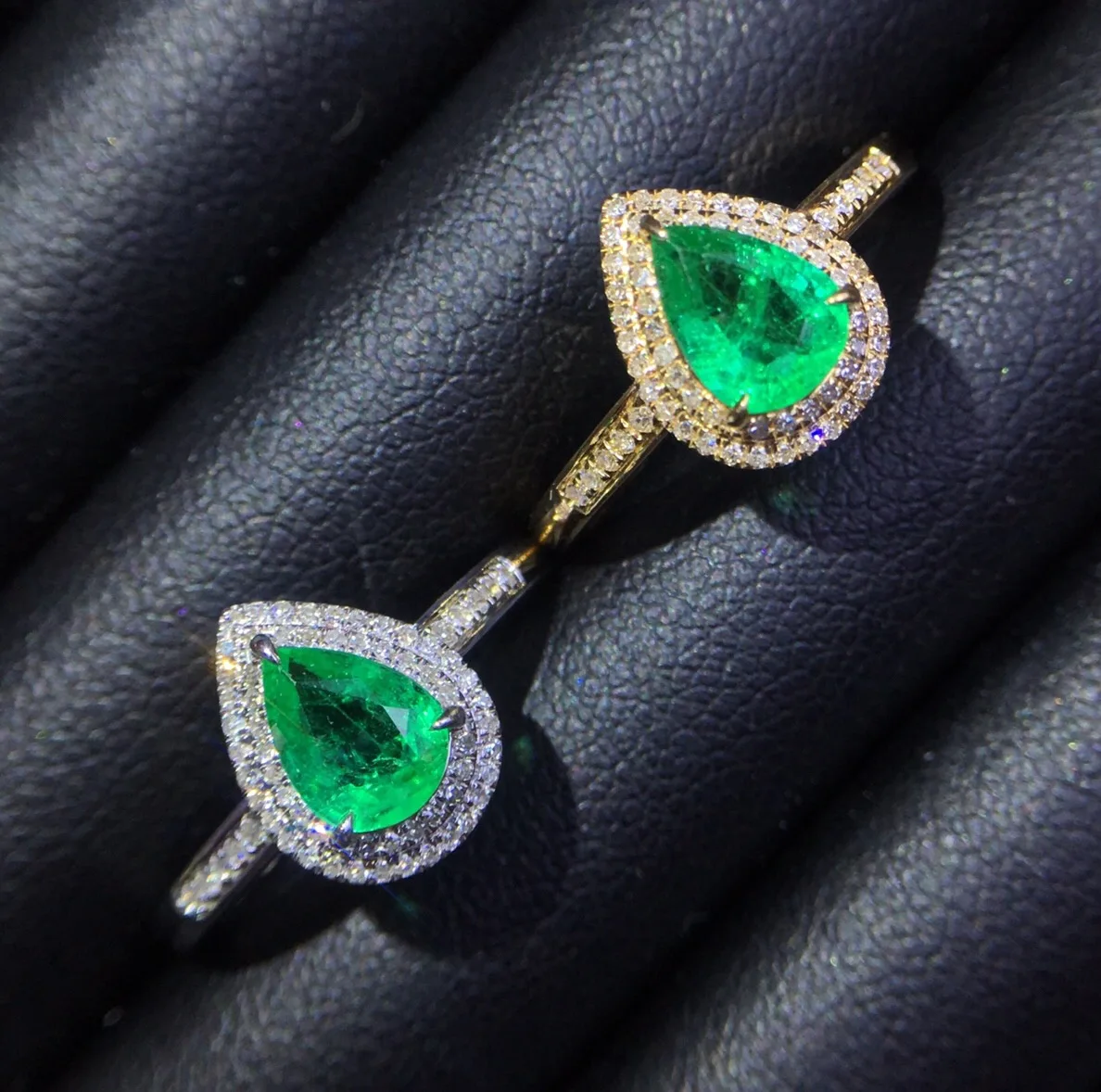 Изумрудное кольцо 0.7ct ювелирные изделия чистый 18 K золото природа зеленый изумруд драгоценные камни женские кольца для женщин тонкое кольцо