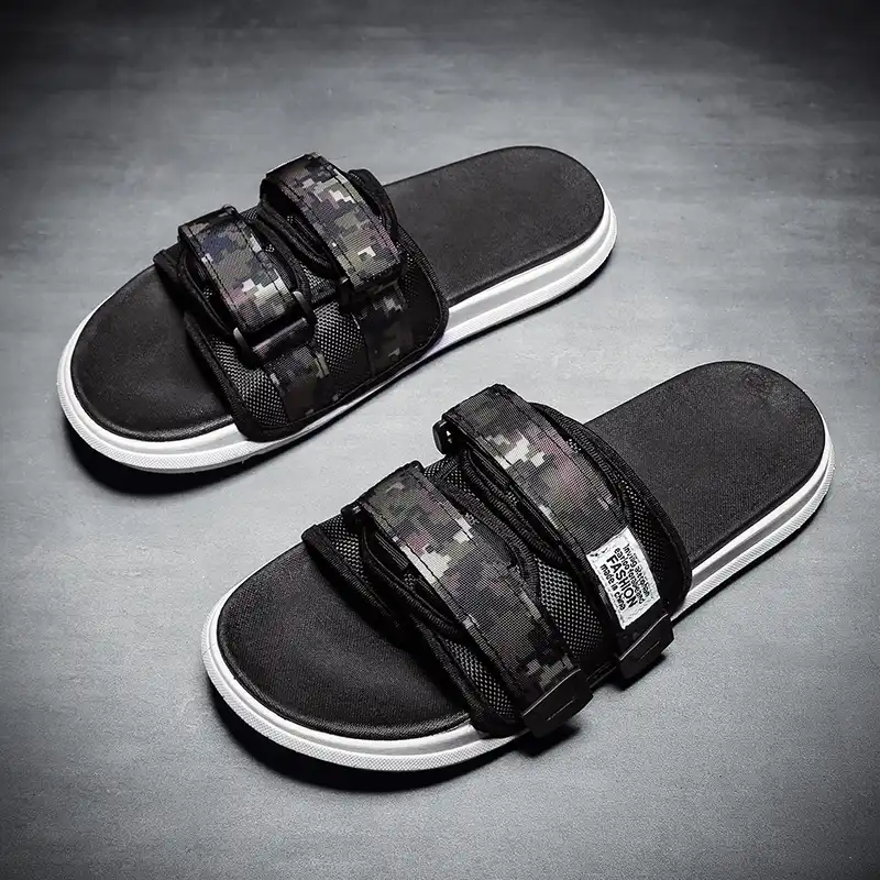 Mens slippers with velcro strap Clearance