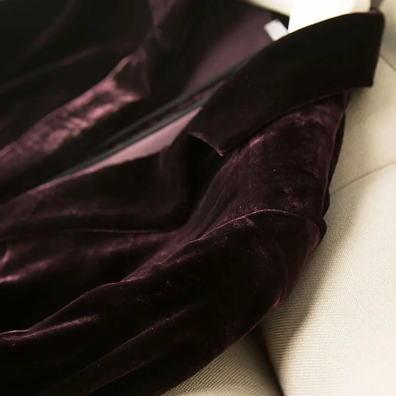 

2018 Autumn Europe And America New Real Silk Velvet Suit Women's One-Button Loose-Fit Long Sleeve Suit Coat Supply of Goods