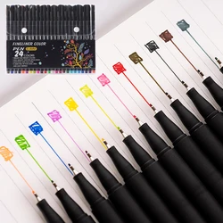 Juego de rotuladores Fineliner para dibujo, 12/24 colores, 0,4mm, rotuladores de dibujo
