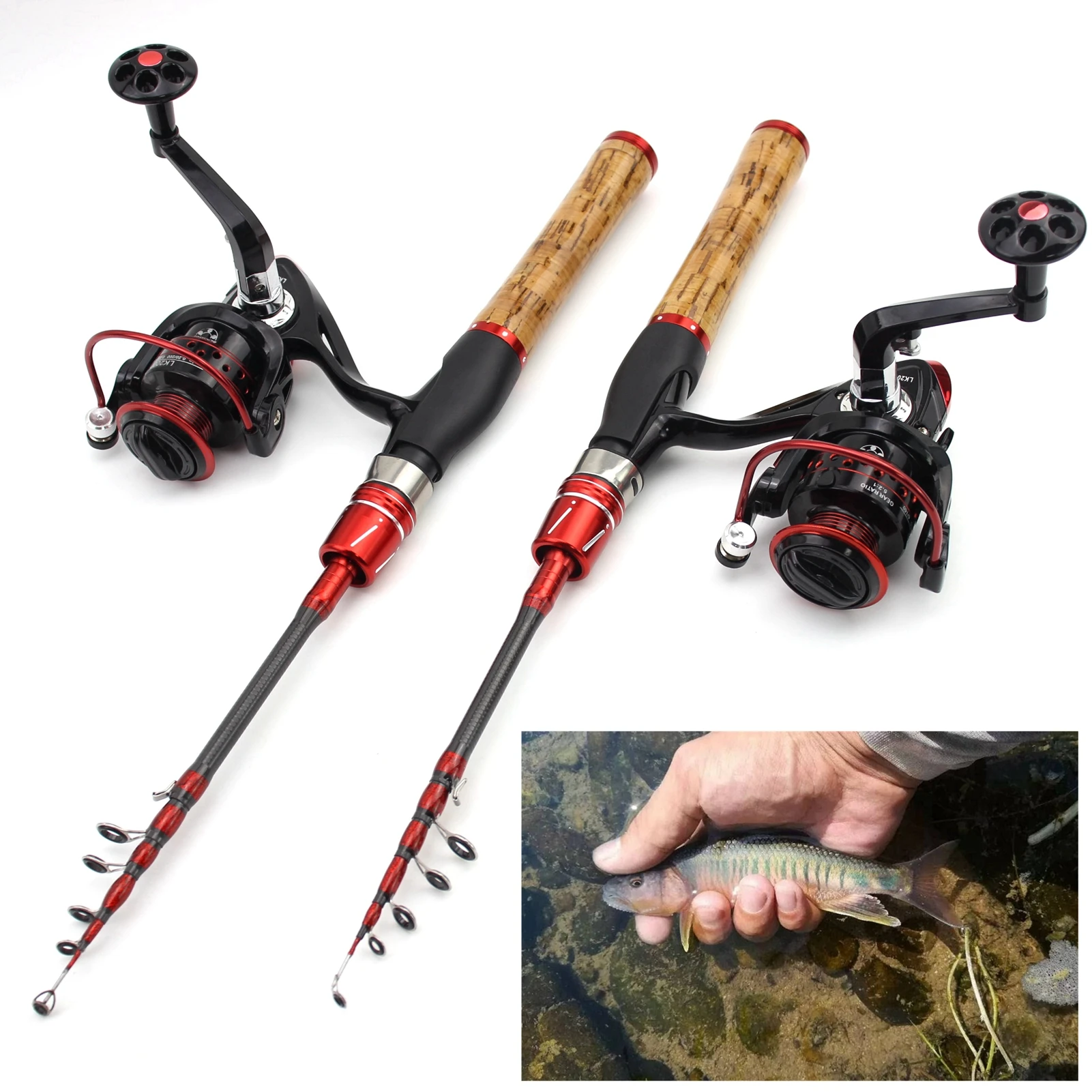 1.8M Ultra light Rod Reel Combos ul power Slow Telescopic Spinning Fishing  Rod Lure Weight 1-5g child pocket small fishing rod
