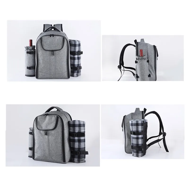 Picnic Backpack Basket Cooler Insulated Fridge Box Travel Lunch BBQ Camping Thermal Outdoor Picnic Bag Waterproof