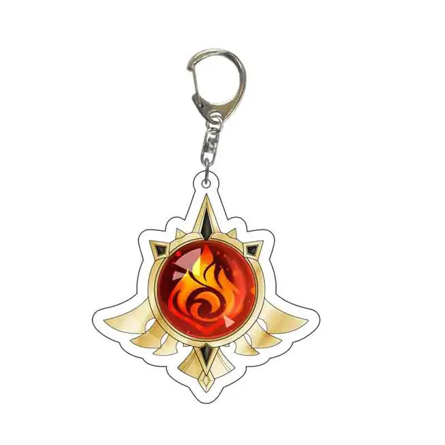 Hot Game Genshin Impact Keychain Element Vision God's Eye Men Keychains for Women Bag Pendant Key Chain Key Ring Jewelry Gifts 6749