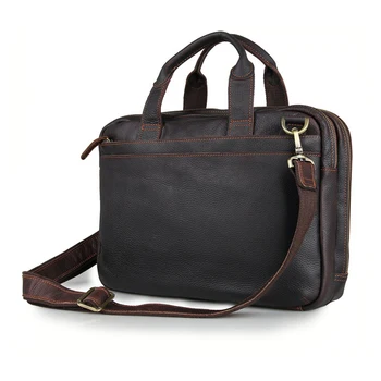 

Crazy Horse Leather Men's Dark Brown Briefcase Handbag Laptop Bag Messenger Bags# 7092R