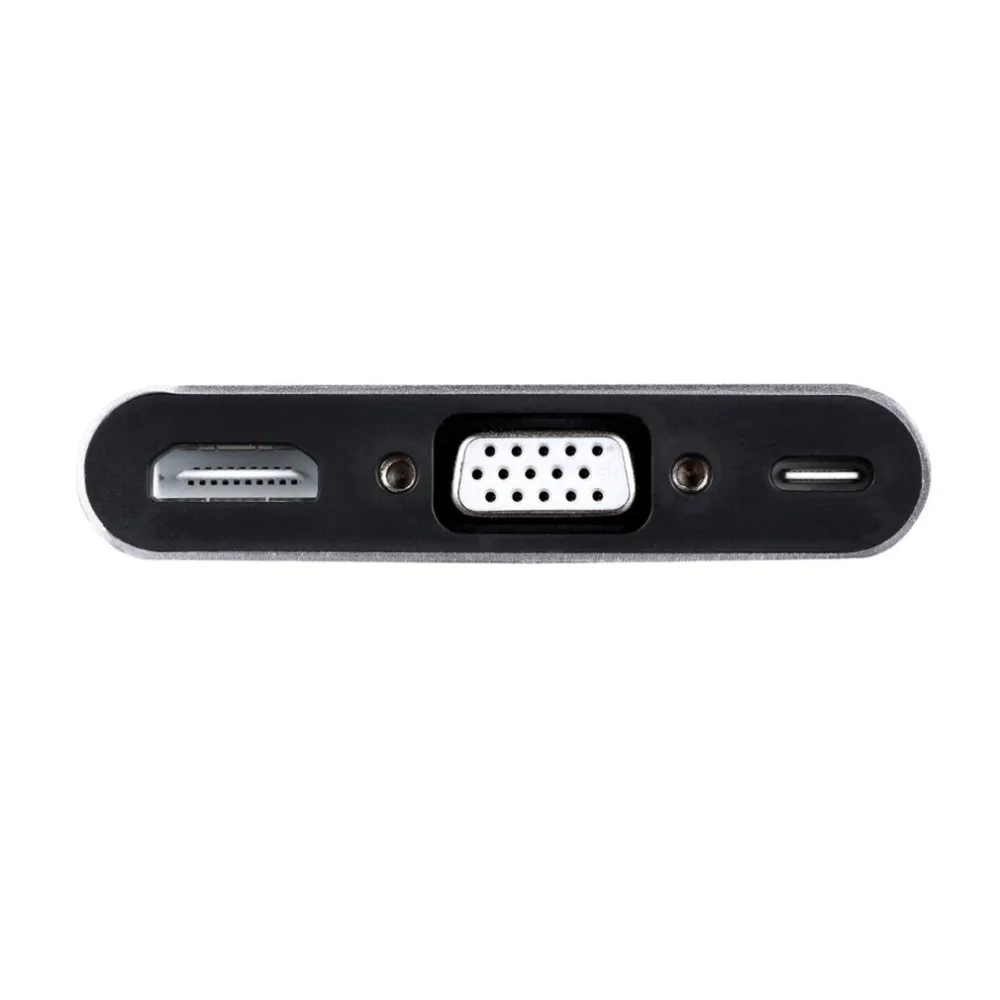 Концентратор USB type C 5 в 1 многопортовый адаптер type C к HDMI/VGA/3,5 мм/USB 3,0/PD адаптер для зарядки конвертер, USB C к VGA адаптер