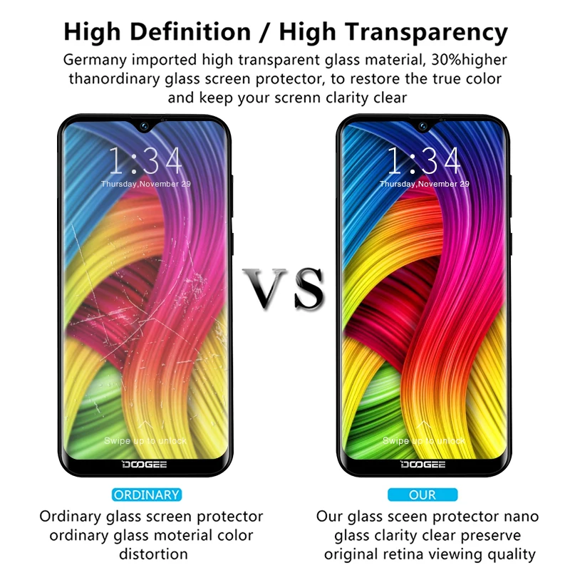 Защита экрана для Doogee N10 S90 Pro прозрачное закаленное стекло покрытие телефона HD