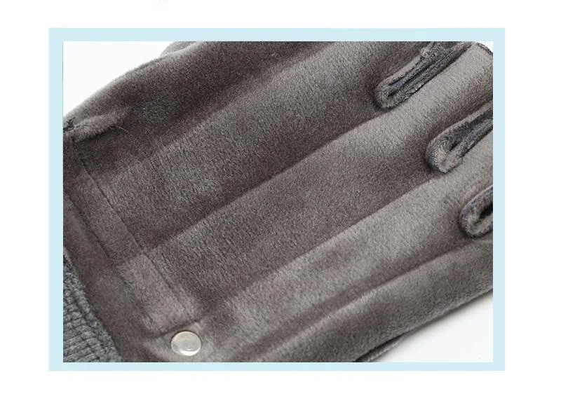 Мужские замшевые кожаные перчатки без пальцев Черные Серые мужские эластичные перчатки для вождения зимние теплые перчатки