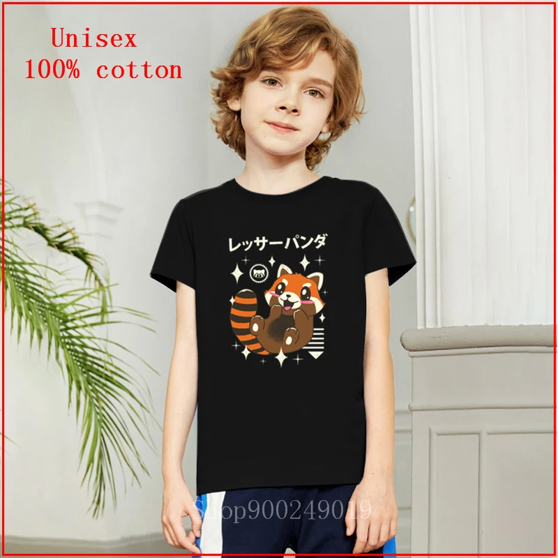 Kinderen Kleding Kawaii Rode Panda T shirt Creëren 100% Katoen 'S Nieuwe Stijl Slanke Overhemd Toevallige Comfortabele T shirt|T-shirts| -